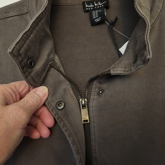Nolan Miller NY Women’s Zip Front Stand Collar Front Pockets Jacket Olive Grn XL - Picture 3 of 14